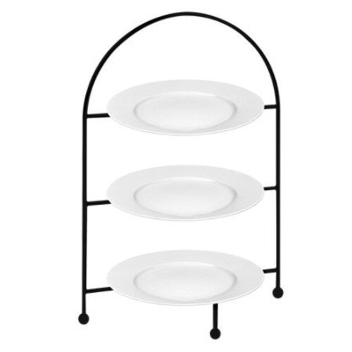 CHRselect Présentoir Petit-Fours | Assiettes Porcelaine Inclus | 26(h)cm