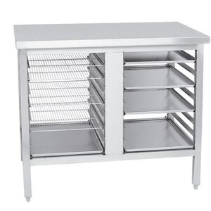 CHRselect Table de Préparation Inox | 10x Racks de 40x60cm | 1000x700x900(h)mm