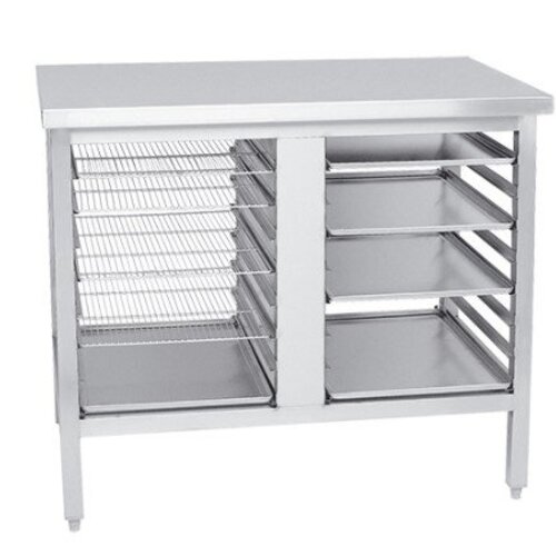 CHRselect Table de Préparation Inox | 10x Racks de 40x60cm | 1000x700x900(h)mm
