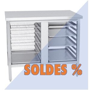 CHRselect Table de Préparation Inox | 10X Racks de 40x60cm | PROMOTION XXL!