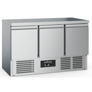 Combisteel Comptoir Réfrigéré Inox | 3 Portes | 368 Litres | 1370x700x850(h)mm