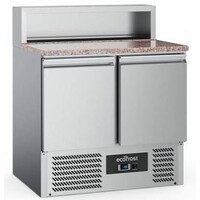 Comptoir à Pizza Inox | Pour 5x GN1/6 |  2 Portes | 900x700x1080(h)mm