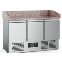 Comptoir à Pizza Inox | 3 Portes | 1400x700x1020(h)mm