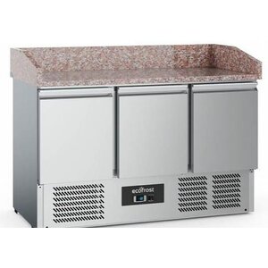 Combisteel Comptoir à Pizza Inox | 3 Portes | 1400x700x1020(h)mm