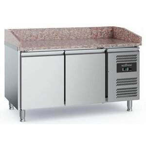 Combisteel Comptoir à Pizza Inox | 2 Portes | 1520x800x1000(h)mm