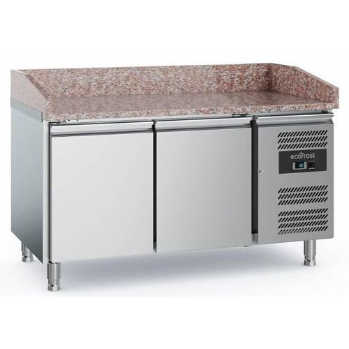 Combisteel Comptoir à Pizza Inox | 2 Portes | 1520x800x1000(h)mm