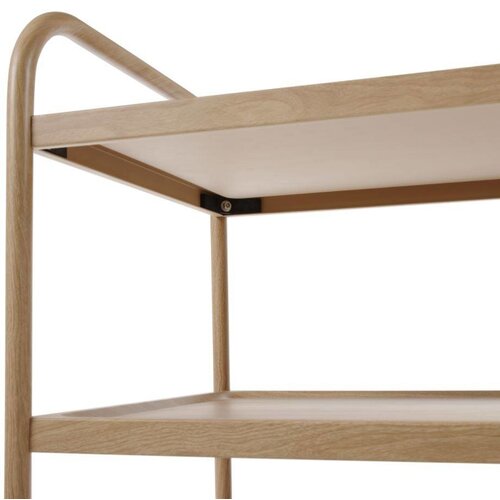 Hendi Chariot de Service avec Impression Motif Bois Foncé | Inox | 3Étagères | 60 Kg | 910x590x(H)950mm