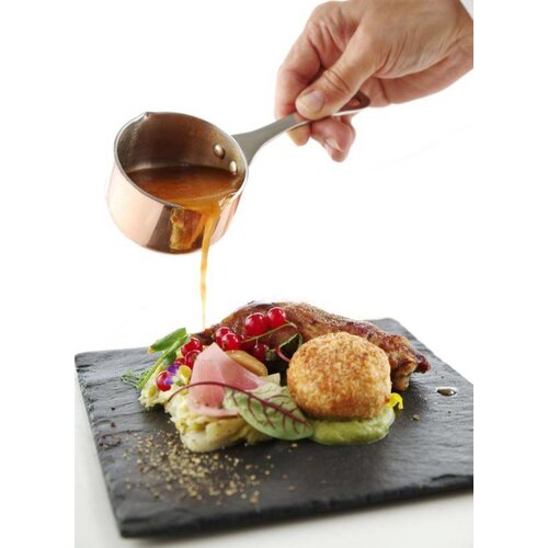 Hendi Casseroles Miniatures avec Bec Verseur | Cuivre/Aluminium/Inox | ø50x(H)30mm