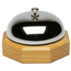 Emga Sonnette Réception Chromée | Pied Bois | Ø90mm