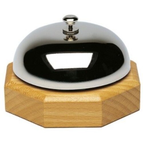 Emga Sonnette Réception Chromée | Pied Bois | Ø90mm