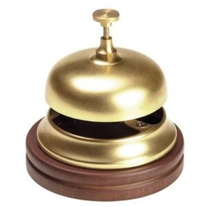 Emga Sonnette Réception Laiton | Pied Bois | Ø110mm
