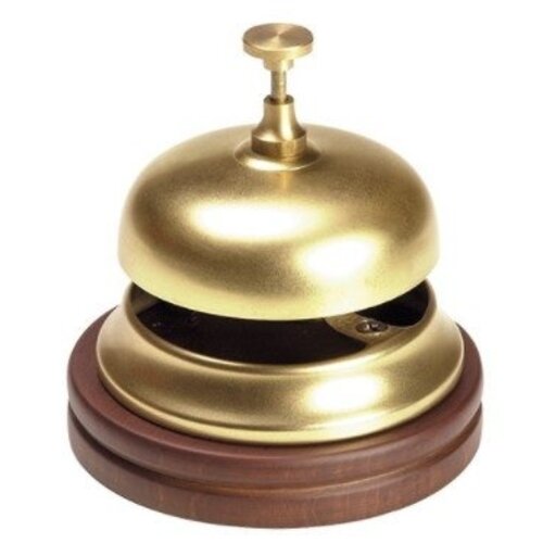Emga Sonnette Réception Laiton | Pied Bois | Ø110mm