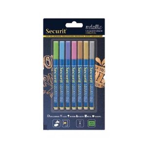 Securit Feutres Craies Liquide | Metallic | 7 Pièces | 1-2mm Securit Feutres Craies Liquide | Metallic | 7 Pièces | 1-2mm