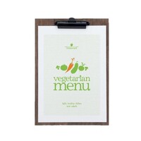 Plaque Porte-Menu | Noyer Laqué | Format A4