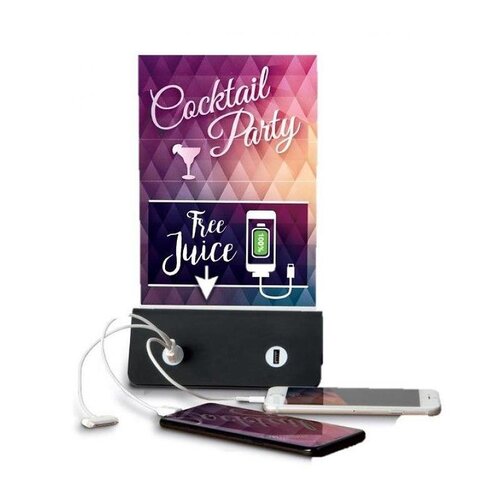 Securit Porte-Affiche et Chargeur Téléphone | Cable USB Inclus | 277x160x70mm