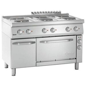 Bartscher Cuiseur Électrique avec Four | 6 Plaques de Cuisson Ø220mm | 400V | Gastronorm 1/1 | 1200x700x850(h)mm
