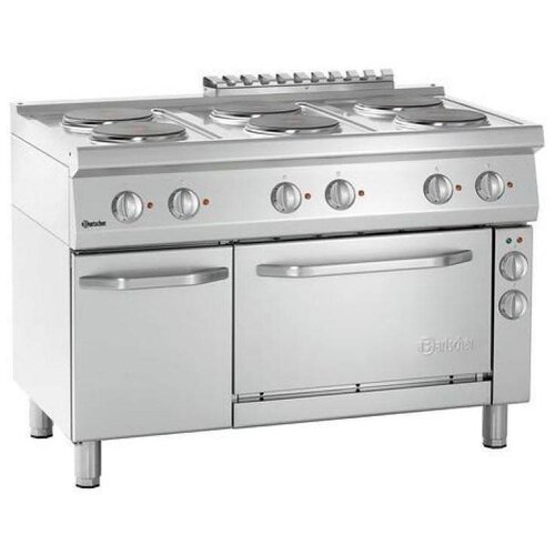 Bartscher Cuiseur Électrique avec Four | 6 Plaques de Cuisson Ø220mm | 400V | Gastronorm 1/1 | 1200x700x850(h)mm