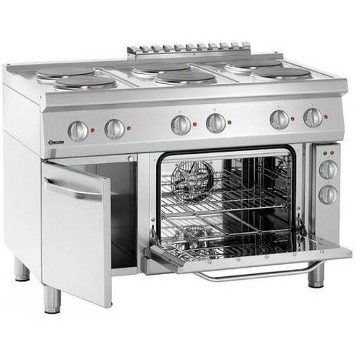 Bartscher Cuiseur Électrique avec Four | 6 Plaques de Cuisson Ø220mm | 400V | Gastronorm 1/1 | 1200x700x850(h)mm
