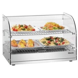 Bartscher Vitrine Chauffante Inox | Verre Courbé | 45 Litres | 640x460x430(h)mm