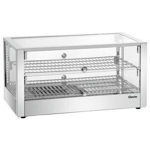 Bartscher Vitrine Chauffante Inox | Portes Soulevables | Éclairage LED | 700x430x365(h)mm