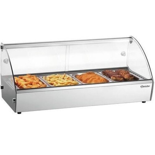 Bartscher Vitrine Présentoir Chauffant | 4x Bacs GN1/3 Inclus | 420x775x335(h)mm
