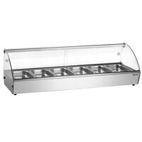 Vitrine Présentoir Chauffante | 800W | 6Bacs GN 1/3 Inclus | 1135x420x335(h)mm