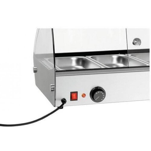 Bartscher Vitrine Présentoir Chauffante | 800W | 6Bacs GN 1/3 Inclus | 1135x420x335(h)mm