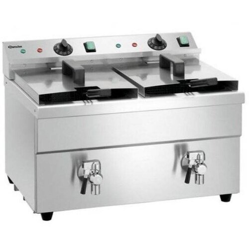 Bartscher Friteuse Inox à Induction 2x8L | Paniers et Couvercles Inclus | 7kW | 580x480x515(h)mm