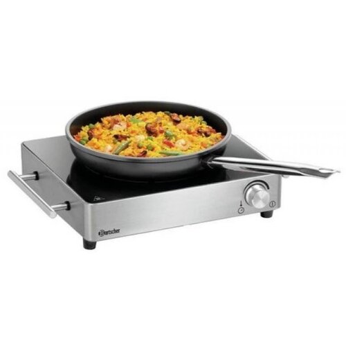 Bartscher Réchaud Électrique en Vitrocéramique | 2200W | Contours Inox | 395x315x85(h)mm