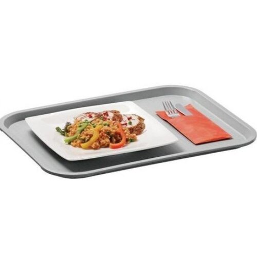 Bartscher Plateau de Service Gris Robuste | Surface Structurée | 415x315mm