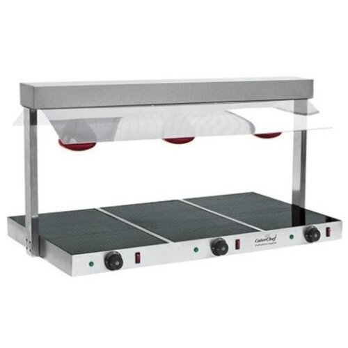 Emga Plaque Chauffante Céramique | GN3/1 | 1200W | Ampoules Infra. Incl. | 1080x580x570(h)mm