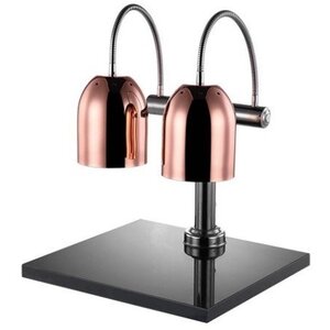 Emga Lampe Chauffante DOUBLE Cuivre | Modèle de Table + Plateau 50x45cm | 650(h)mm | avec Interrupteur!