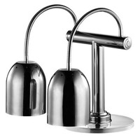 Lampe Chauffante DOUBLE Chrome | Modèle de Table | 2x Ø240x600(h)mm | avec Interrupteur!