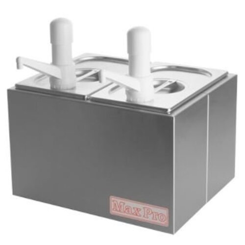 Emga Distributeur de Sauces INOX | Complet 2x1/4GN