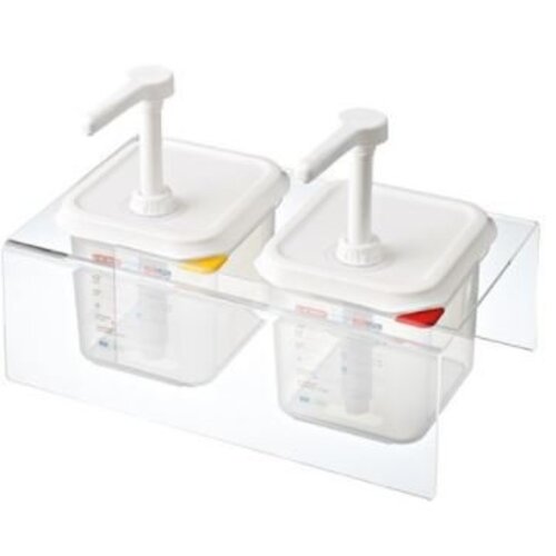 Emga Distributeur de Sauces Plastique | Complet 2x 1/6GN - 150mm