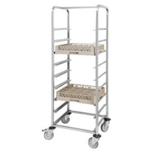 Emga Chariot à Casiers INOX | 9 Etages | 640x640x1710(h)mm