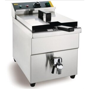 Buffalo Friteuse à Induction | 3kW | 7,5 Litres | Robinet de Vidange | 290x440x415(h)mm