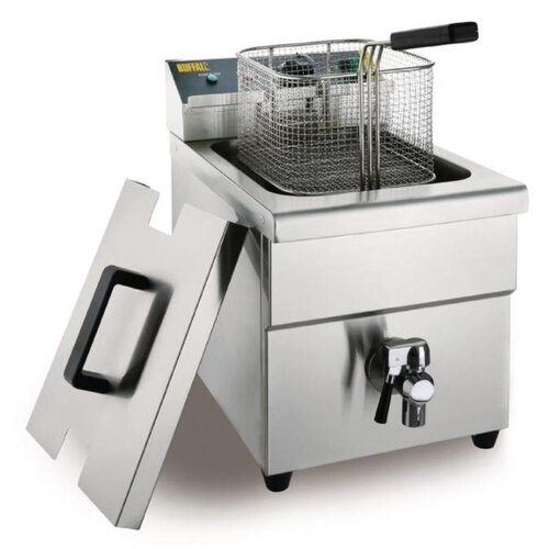 Buffalo Friteuse à Induction | 3kW | 7,5 Litres | Robinet de Vidange | 290x440x415(h)mm