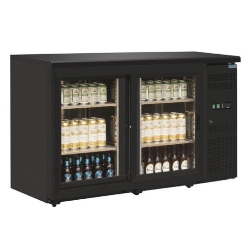 Polar Arrière-Bar Noir | 350 Litres | 4 Etagères | 1462x513x860(h)mm Polar Arrière-Bar Noir | 350 Litres | 4 Etagères | 1462x513x860(h)mm