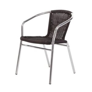 CHRselect Chaises Rotin Noirs | Aluminium | Empilable | Lot de 12