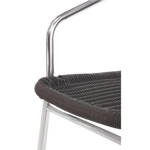 CHRselect Chaises Rotin Noirs | Aluminium | Empilable | Lot de 12