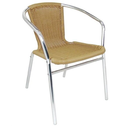 CHRselect Chaises Rotin Naturel | Aluminium | Empilable | Lot de 12