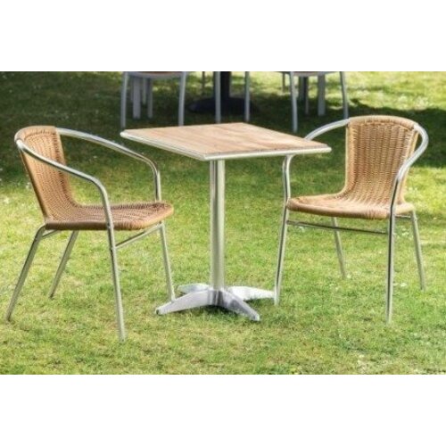 CHRselect Chaises Rotin Naturel | Aluminium | Empilable | Lot de 12