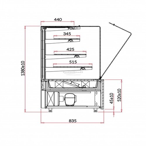 Combisteel Vitrine Réfrigérée Pâtissier | 550 Litres | 510W/230V | 910x835x1380(h)mm