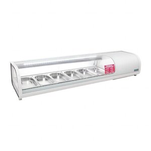 Polar Vitrine Réfrigérée à Poser Blanc | 6x GN1/3 | 1529x420x265(h)mm Polar Vitrine Réfrigérée à Poser Blanc | 6x GN1/3 | 1529x420x265(h)mm