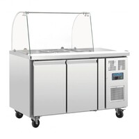 Saladette Réfrigérée Inox | 2 Portes | avec Pare-Haleine | 1360x700x1360(h)mm