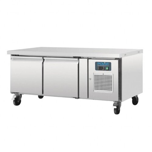 Polar Comptoir Réfrigéré INOX | Modèle Faible Hauteur | 2 Portes GN1/1 | 1360x700x650(h)mm