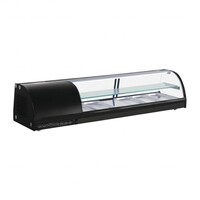 Vitrine à Sushi Noir | Pour 5x GN1/3 - 25mm | 1500x390x330(h)mm