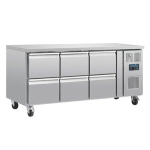 Polar Comptoir Réfrigéré Inox sur Roulettes | 6 Tiroirs | 1795x700x860(h)mm Polar Comptoir Réfrigéré Inox sur Roulettes | 6 Tiroirs | 1795x700x860(h)mm