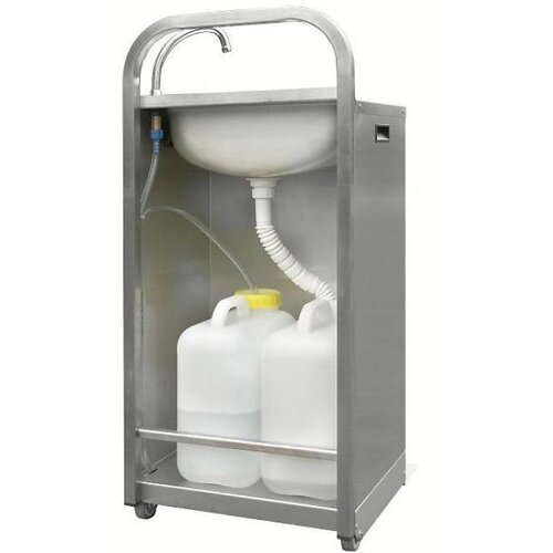 CHRselect Lavabo Portable Inox | Avec Commande aux Pieds | Inclus 2 Jerrycans de 13 Litres